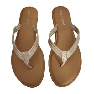 West Loop Gold Leather Sandals